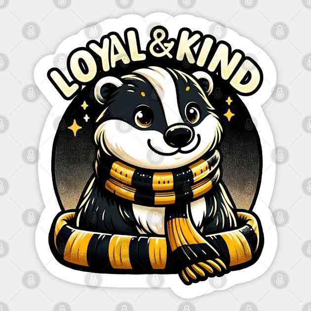 Loyal and Kind - Badger with a Scarf - Fantasy Sticker by Fenay-Designs